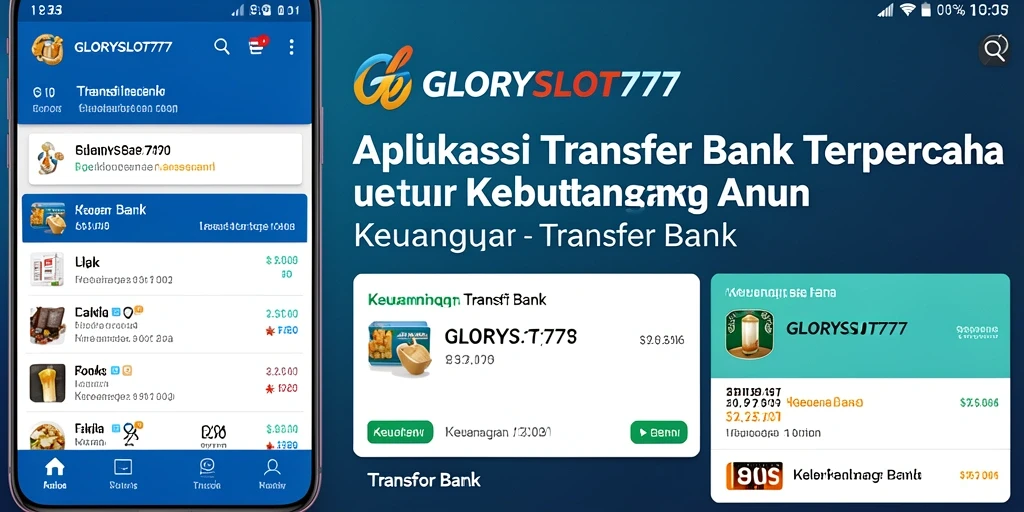 Tampilan antarmuka aplikasi GLORYSLOT777 untuk transfer bank yang efisien.