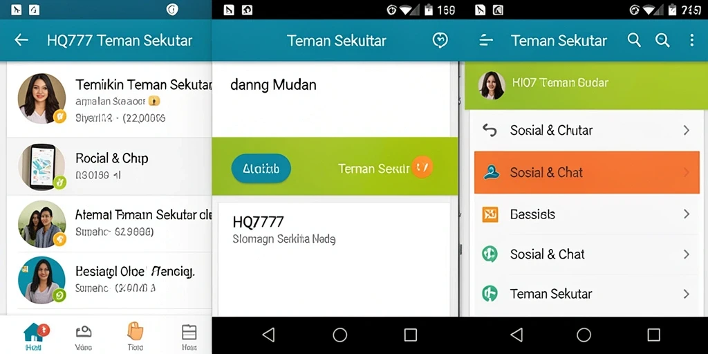 Antarmuka HQ777 yang menarik dan fungsional untuk menemukan teman.