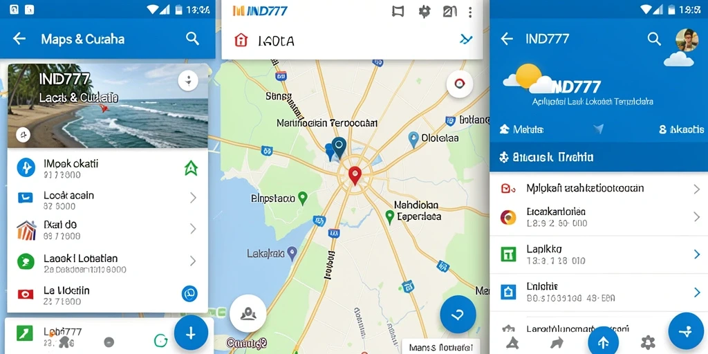 Antarmuka utama IND777 yang menampilkan peta dan fungsi Lacak Lokasi.