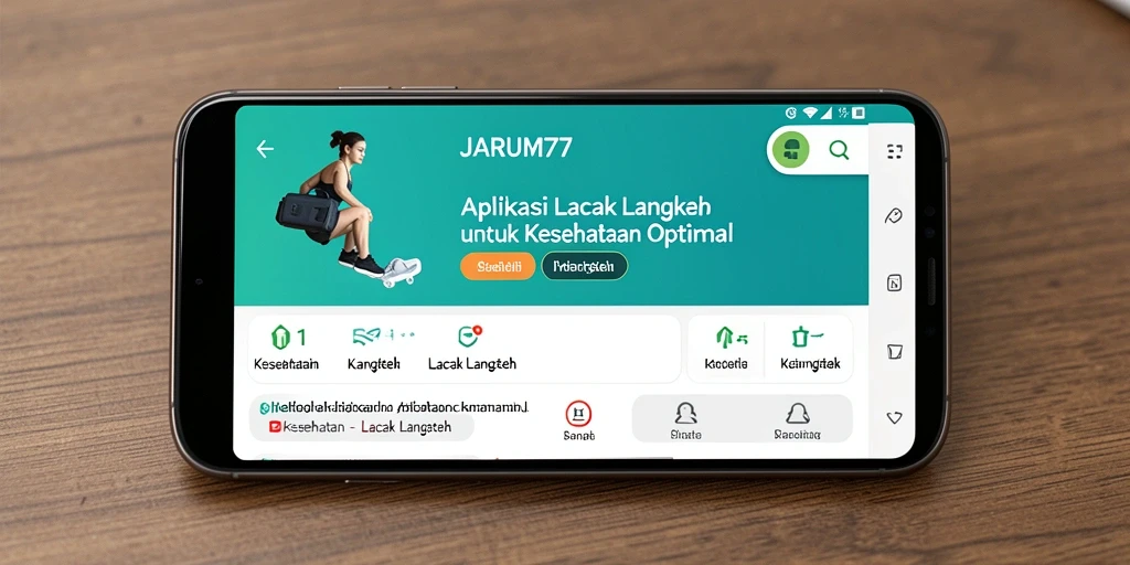 Tampilan antarmuka aplikasi JARUM77 yang menarik dan informatif.