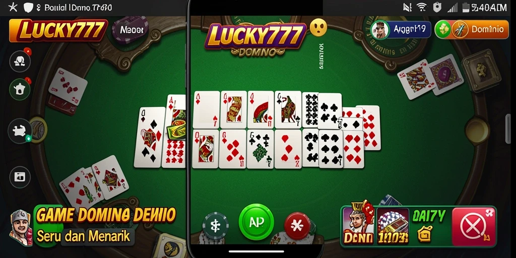 Antarmuka menarik dari LUCKY777 dengan fitur permainan Domino.
