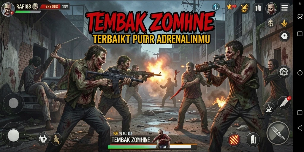 Tampilan antarmuka RAFI88 dengan aksi tembak zombie yang mendebarkan.