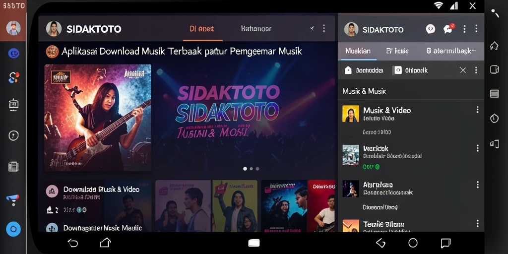 Tampilan antarmuka aplikasi SIDAKTOTO yang menarik untuk Download Musik.
