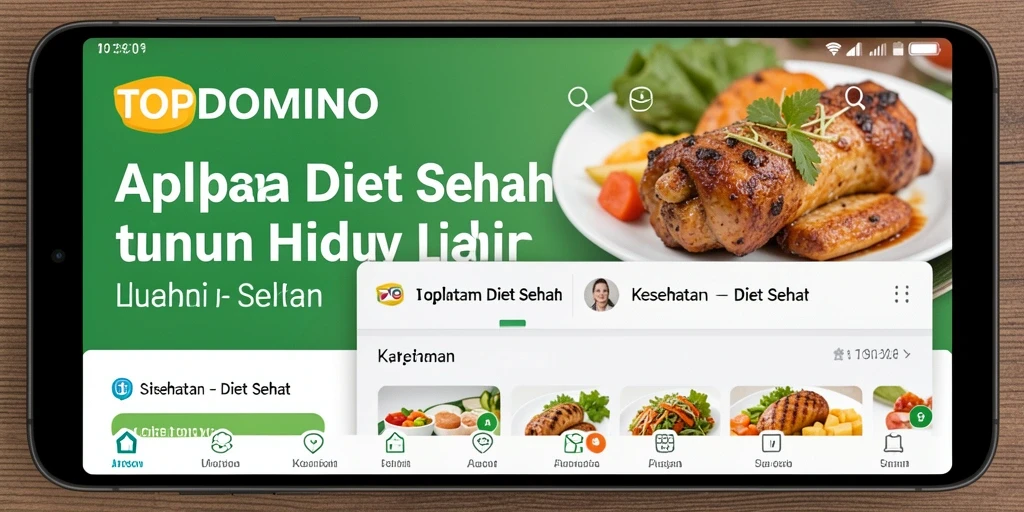 Tampilan antarmuka aplikasi TOPDOMINO untuk diet sehat.