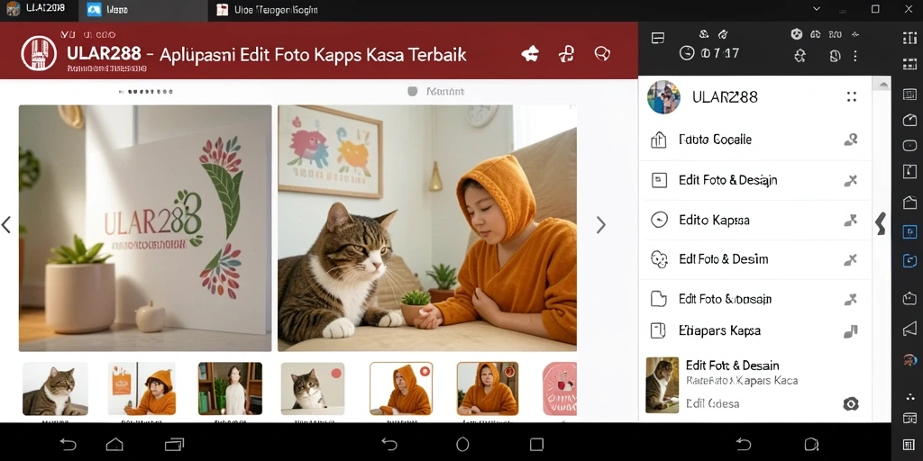Antarmuka ULAR288 yang elegan untuk edit foto kertas kaca.