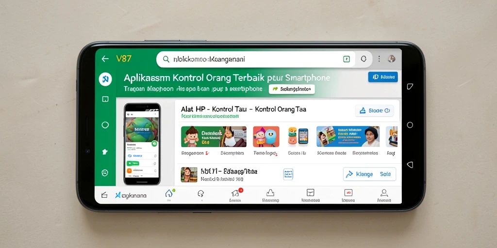 Antarmuka pengguna V87 menunjukkan kontrol orang tua yang mudah diakses.